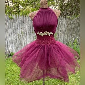 Weissman sz Small Adult Royal Dreams Tutu Halter Dance Competition Costume Dress